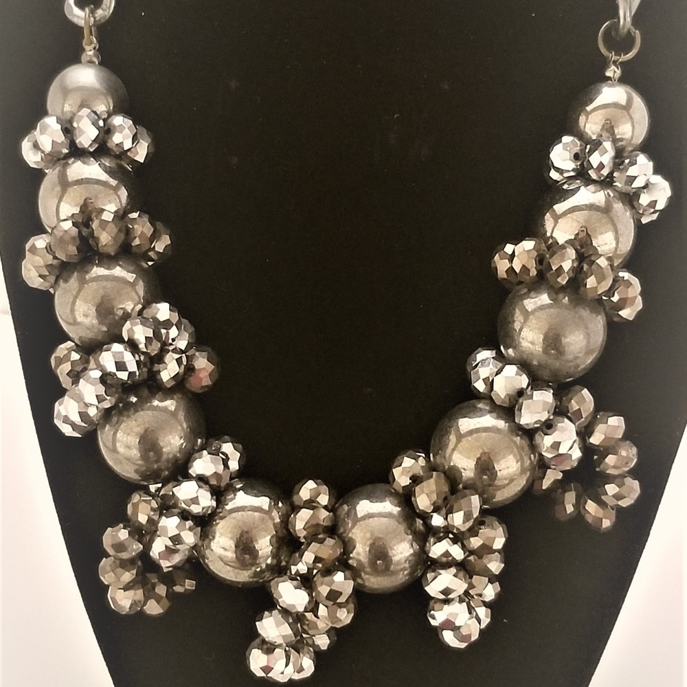 Large metallic bead necklace
